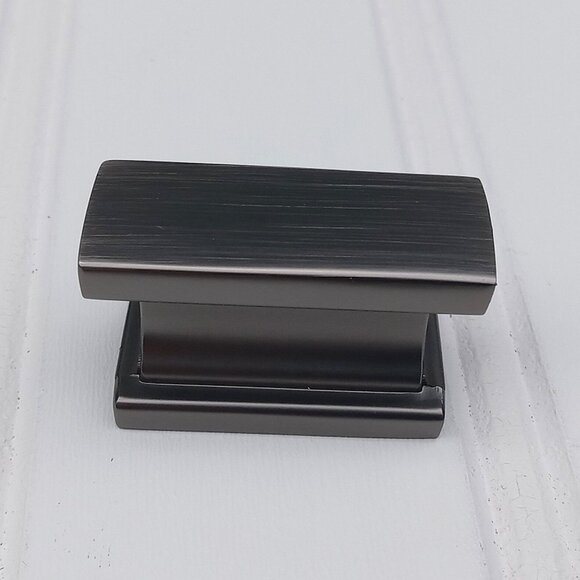 ALZASSBG 10 Pack Brushed Black Nickel Cabinet Knobs Rectangle Hardware Gray Pull - Picture 2 of 13